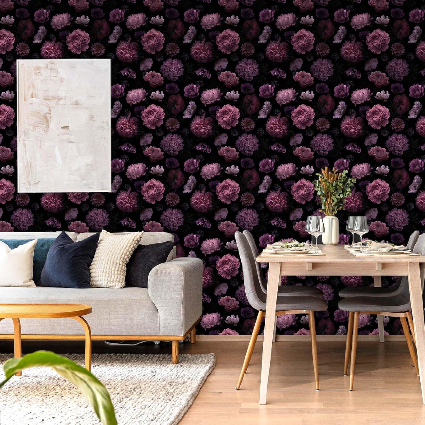 Akodm Dark Floral Peony Wallpaper Contact Paper for Cabinets and Drawers Renter Friendly Removable Gothic Waterproof Self Adhesive Botanical Vintage Thick Vinyl Bathroom Flower Walpaper 17.7"x 70.8"