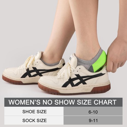 Eallco No Show Socks for Women - Cushioned Low Cut Non-Slip Athletic Ankle Socks | 6 Pairs