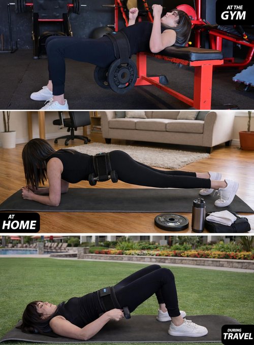 Hip Thrust Belt for Weights, Kettlebells, Plates & Dumbbell, 5 Inch Wide by 25 Inches Long, 4 Locking Straps, Non Slip 7MM Thick Padding, Adjustable Glute Bridge Weight Belt for Workout at Home or Gym