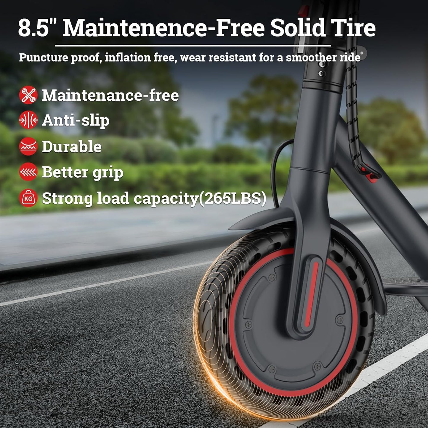 Qlaway Electric Scooter - 350W/500W Motor, 22 Miles Range, Foldable Design, 8.5"/10" Tires, Dual Braking System