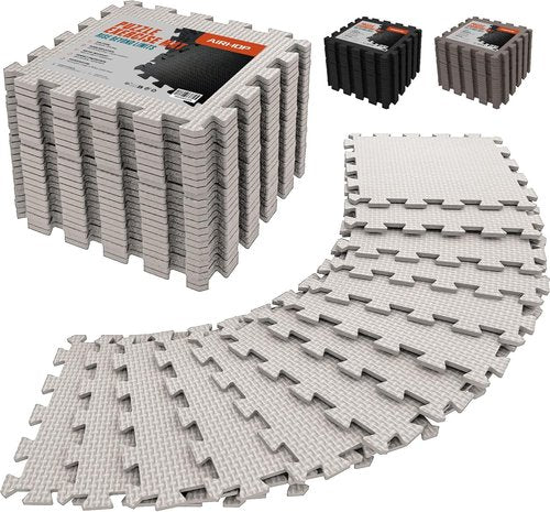 AIRHOP Gym Floor Mat - 18 High-Density EVA Foam Interlocking Tiles for Home Gym & Play Area