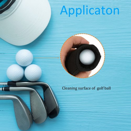 M METERXITY 2 Pack Gold Ball Washer - Golf Portable Cleaner Towel Pouch Pocket, Soft & Comfortable, Apply to Outdoor (Black)