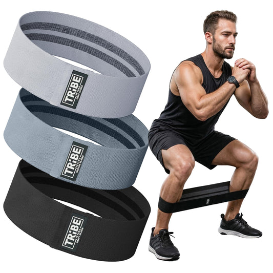 Fabric Resistance Bands for Working Out, 3-Pack for Legs and Glutes