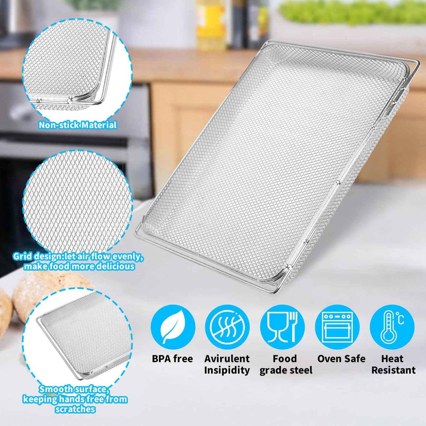 Air Fryer Oven Basket Replacement for Ninja SP151 8-in-1 Flip Air Fryer Oven, Mesh Basket，Air Fryer Accessories for Ninja Flip Foodi Air Fry Toaster