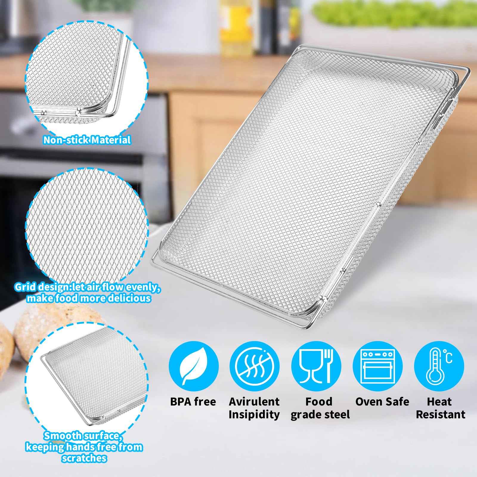 Air Fryer Oven Basket Replacement for Ninja SP151 8-in-1 Flip Air Fryer Oven, Mesh Basket，Air Fryer Accessories for Ninja Flip Foodi Air Fry Toaster