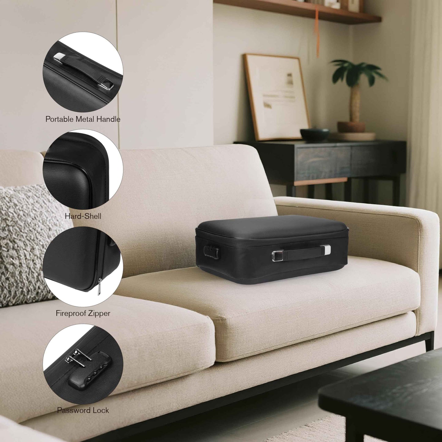 MAXSafes Fireproof Document Box, Hard-Shell Design Waterproof Fireproof Document Box with Lock File Boxes for Documents Important Paperwork Passports