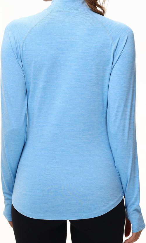 Isnowood Women's Rash Guard - 1/4 Zip Long Sleeve, UPF 50+ Sun Protection, Quick Dry Athletic Top
