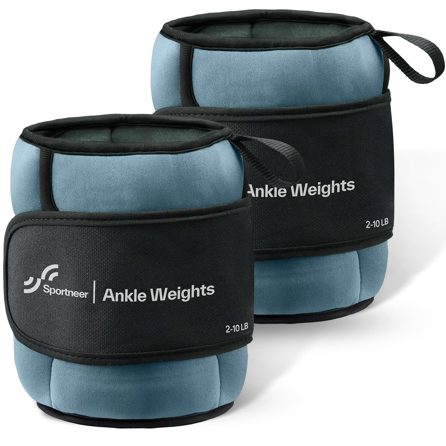 Sportneer Adjustable Ankle Weights for Women and Men 1 Pair of 4 8 12 16 20 LBS Heavy Weighted Leg Weights with Adjustable Straps, Strength Training Weights for Yoga, Aerobics, Gym, Fitness, Workout