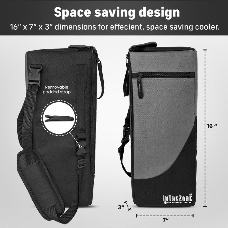 Frostbox Golf Bag Cooler with Ice Pack | Insulated 6-Can Beer Sleeve | Stays Cold for Hours Discreet Hidden Design - Fits in Golf Bag - Black/Gray
