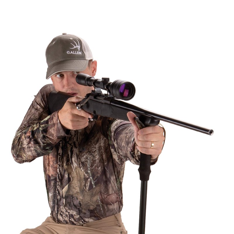 Allen Company Monopod Shooting Stick and Gun Rest (14.5" to 34") 2 lbs - Adjustable Height - Removable Cradle - Padded Grip - Aluminum - Rifle Shooting Rest, Camera Stand - Gun Accessories