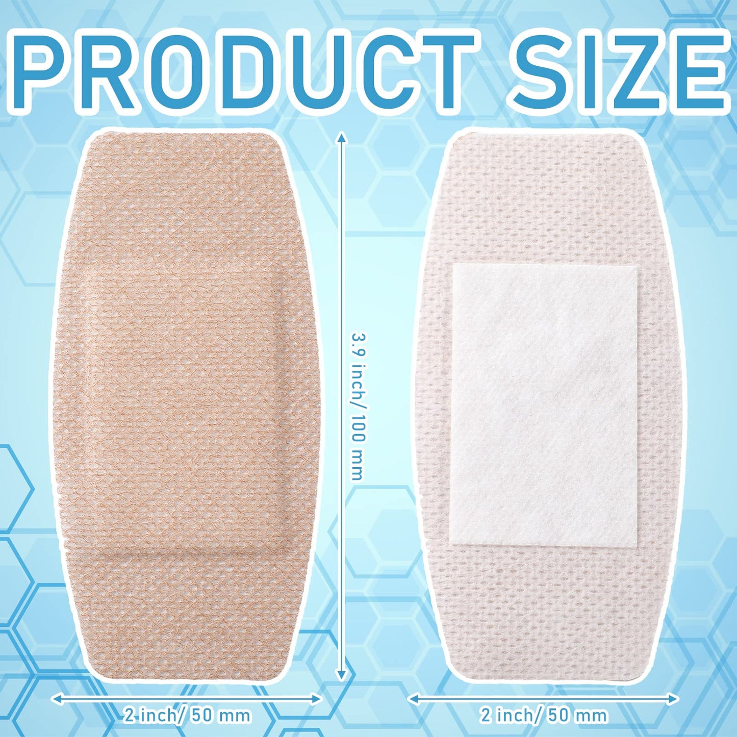 Funtery 30 Pcs Silicone Bandages Extra Large Silicone Adhesive Bandages Bulk Flexible Elderly Painless Removal for Sensitive Fragile Skin Wounds(3.9 x 2 in)