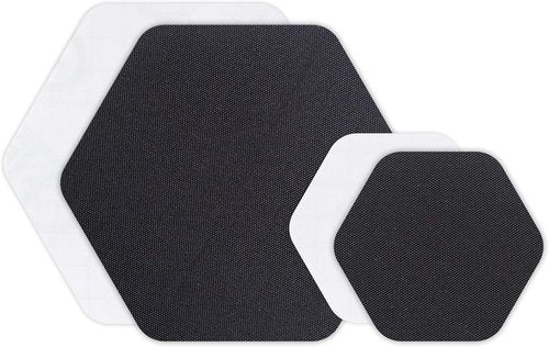 GEAR AID Tenacious Tape Hex – Repair Patches for Outdoor Gear | 2.5” & 1.5” Clear/Black (4 Patches)