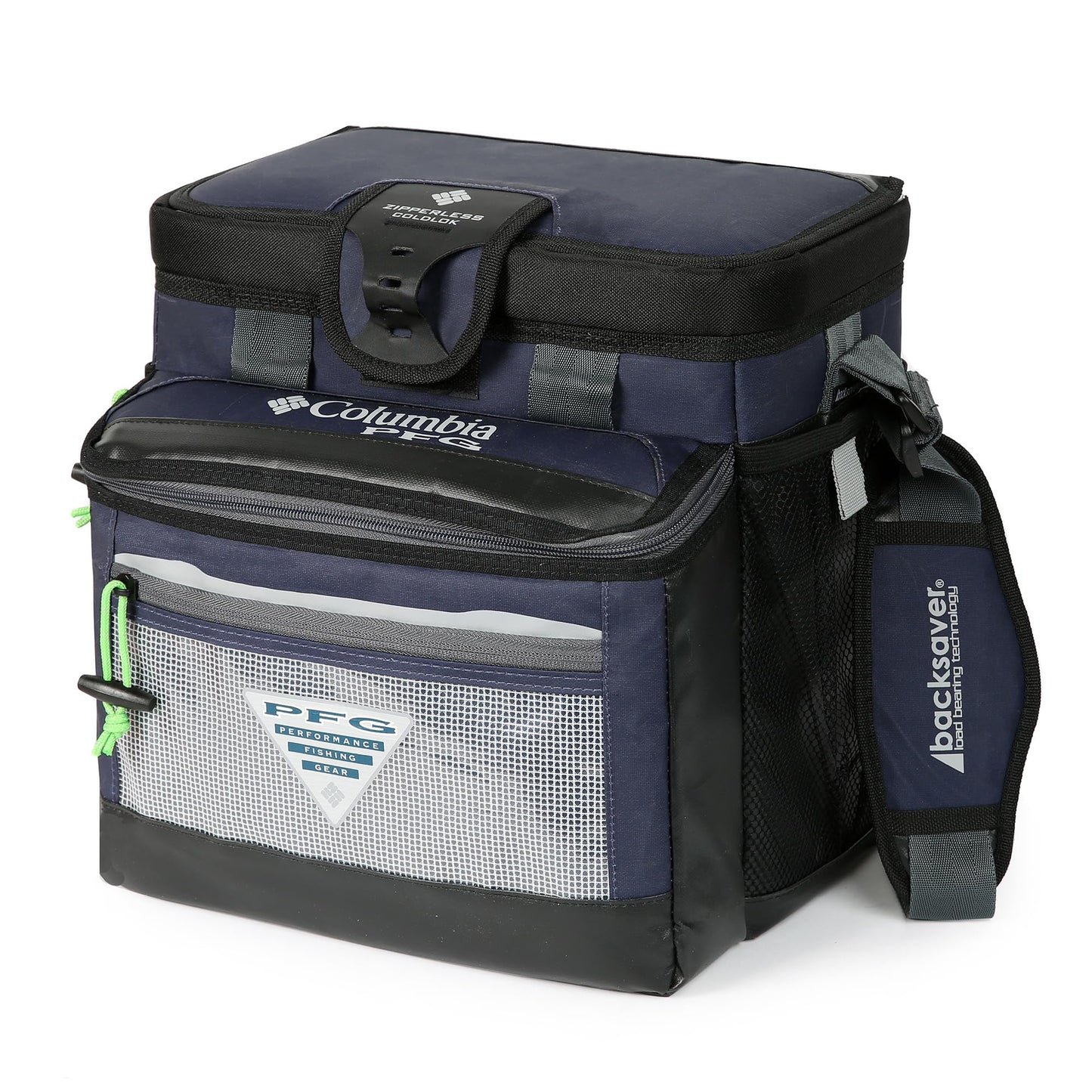 Columbia PFG Thermal Pack Cooler - 22 Can Zipperless Hardbody Cooler with ThermaCool High Performance Insulation, HardBody Liner, and SmartShelf - Navy Blue