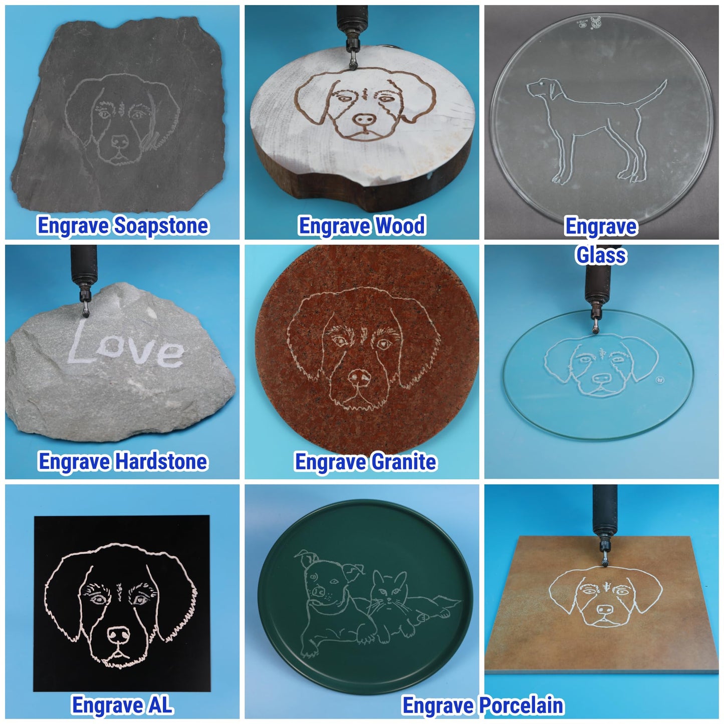 Sworker 4Pcs Carbide Burr Set 1/4 Shank w/Clear Box Head Dia 8mm Die Grinder Bits Rotary Tools Attachment Kit Rasp File Accessories Metal Wood Stone Steel Grinding Deburring Cutting Porting Carving