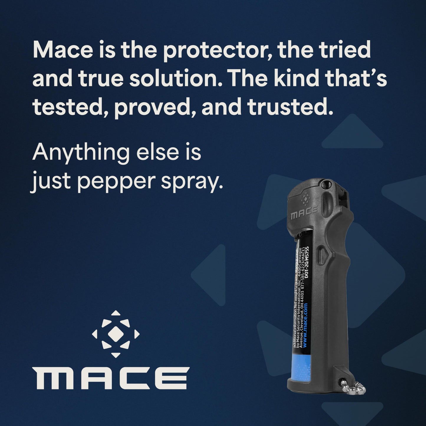 Mace Pepper Spray - 2-Pack Triple Action Personal, 3-in-1 (OC, Tear Gas, UV Dye), Max Police Strength, 0.63 oz, 12 Feet Range, Flip Top Safety Cap, Self Defense Pepper Spray for Women & Men - Black