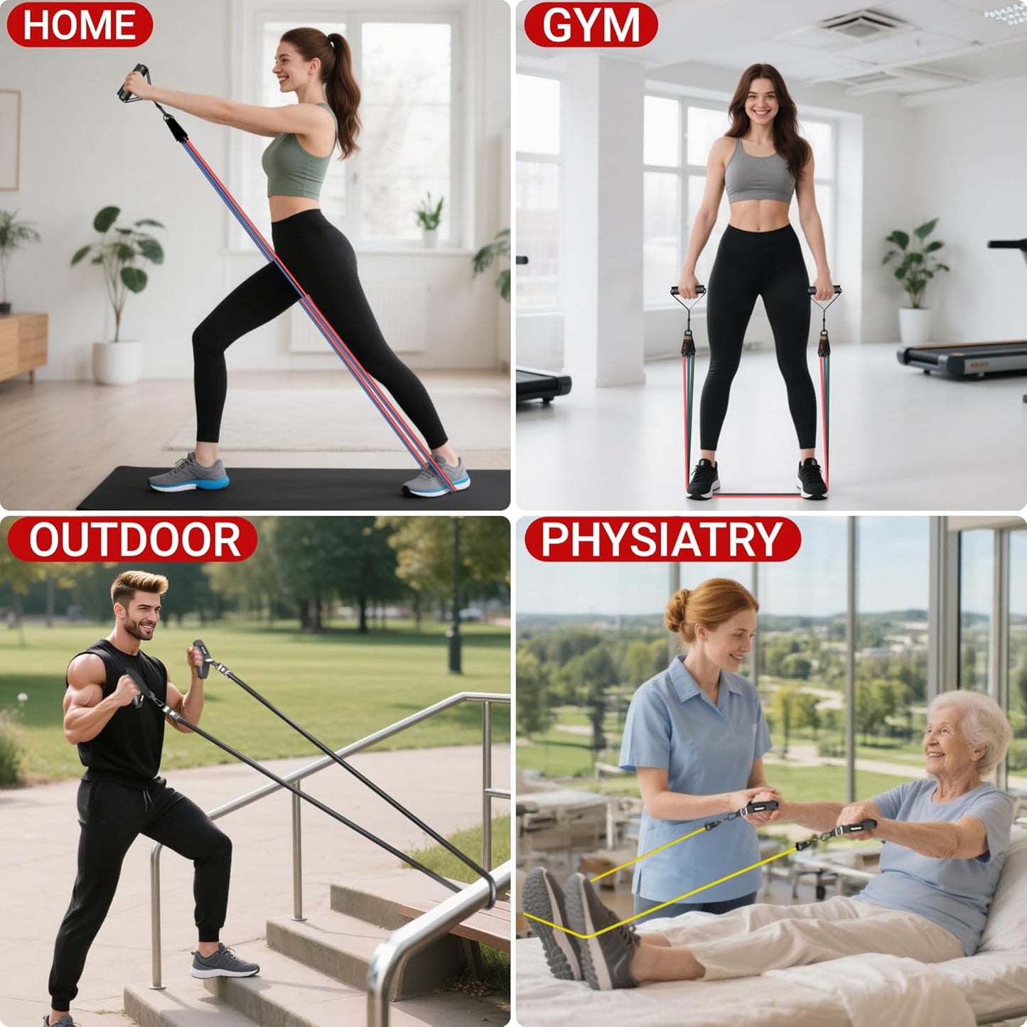 Readaeer Resistance Bands - Versatile Exercise Bands with Handles for Indoor & Outdoor Workouts
