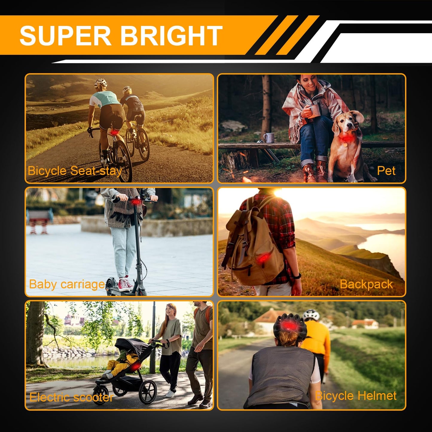 Bike Taillight USB Rechargeable Bicycle Turn Signals with Remote Control Rear Light Waterproof Safety Warning Back Lights Alarm for Night Riding Mountain Bike Accessories (Set B)