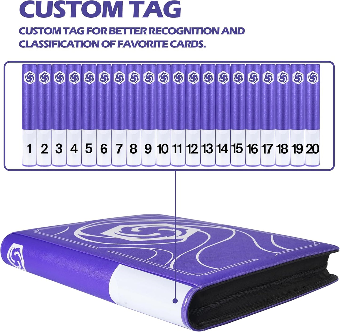Skiennix Premium 16 Pocket Trading Card Album - Binder for 1024 Lorcana Cards, Tokens & Rules - Classic Purple