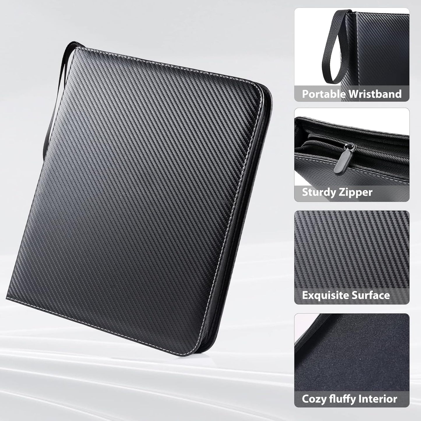 WOT Trading Card Binder - 900 Pocket Zippered Holder for Baseball & Football Cards | Durable & Portable