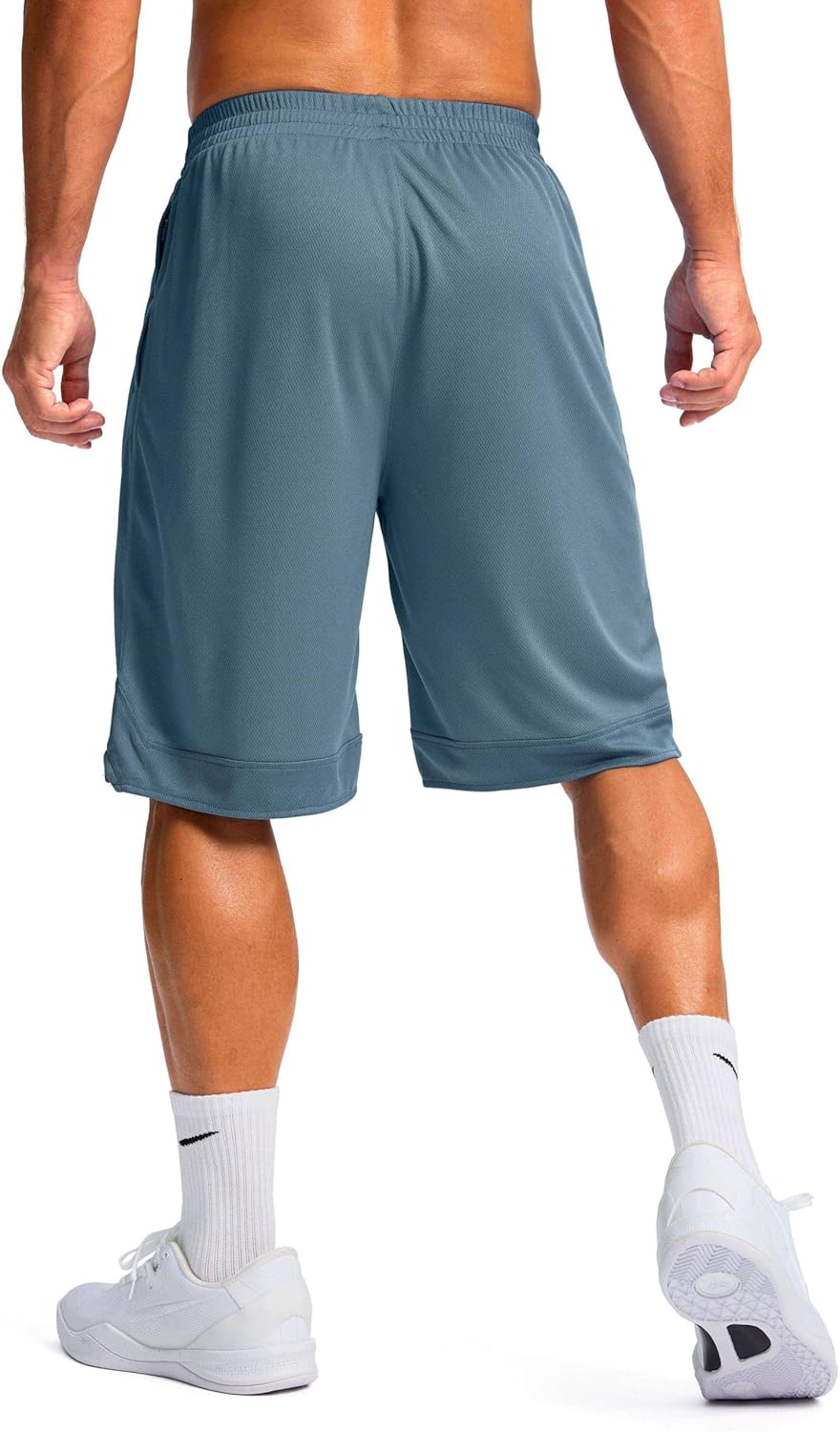 Pudolla Men's Basketball Shorts - Lightweight Quick-Dry Athletic Shorts with Zipper Pockets | 11" Length