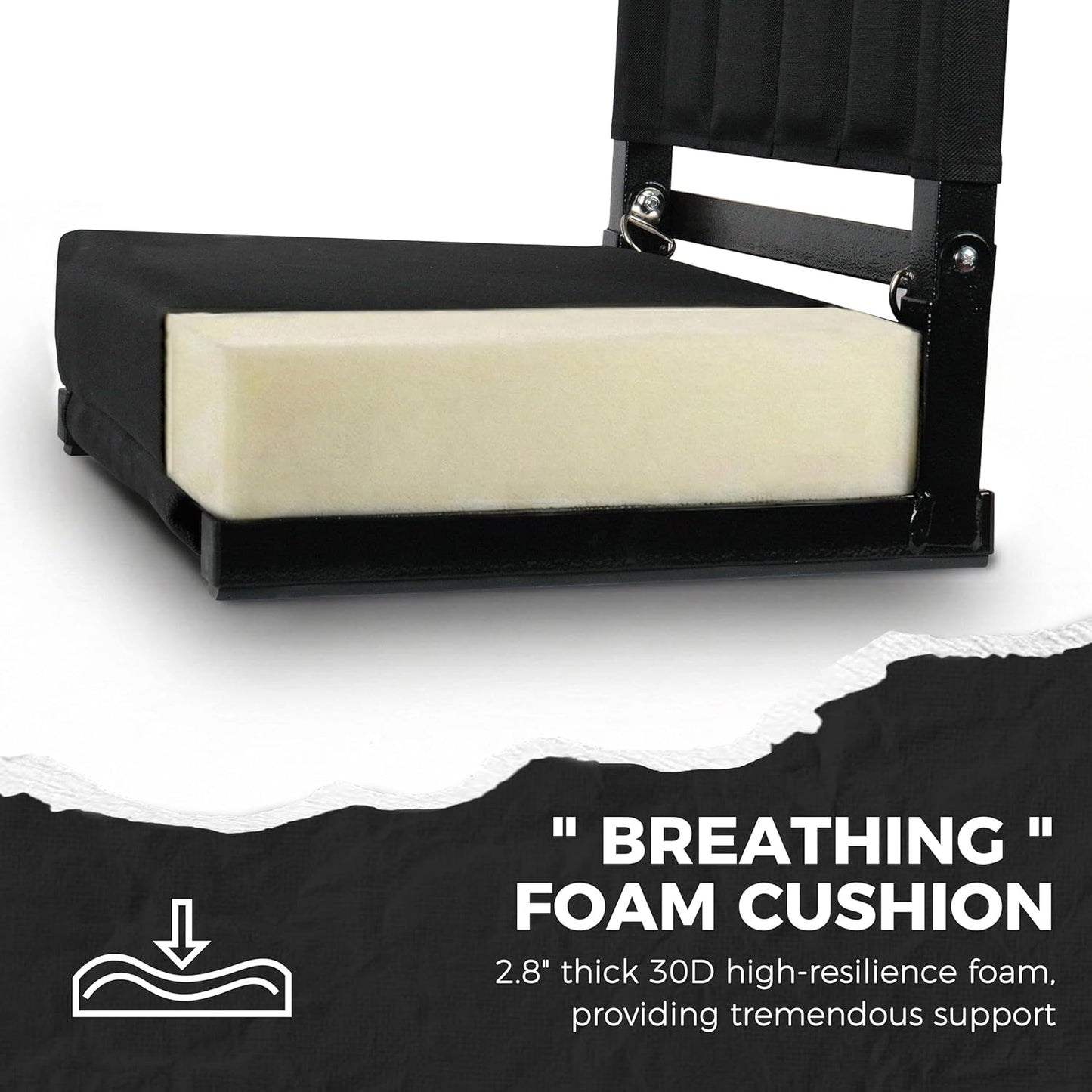Sport Beats Stadium Seats - Padded Bleacher Chairs with Back Support | 17" W x 12" D x 16.5" H