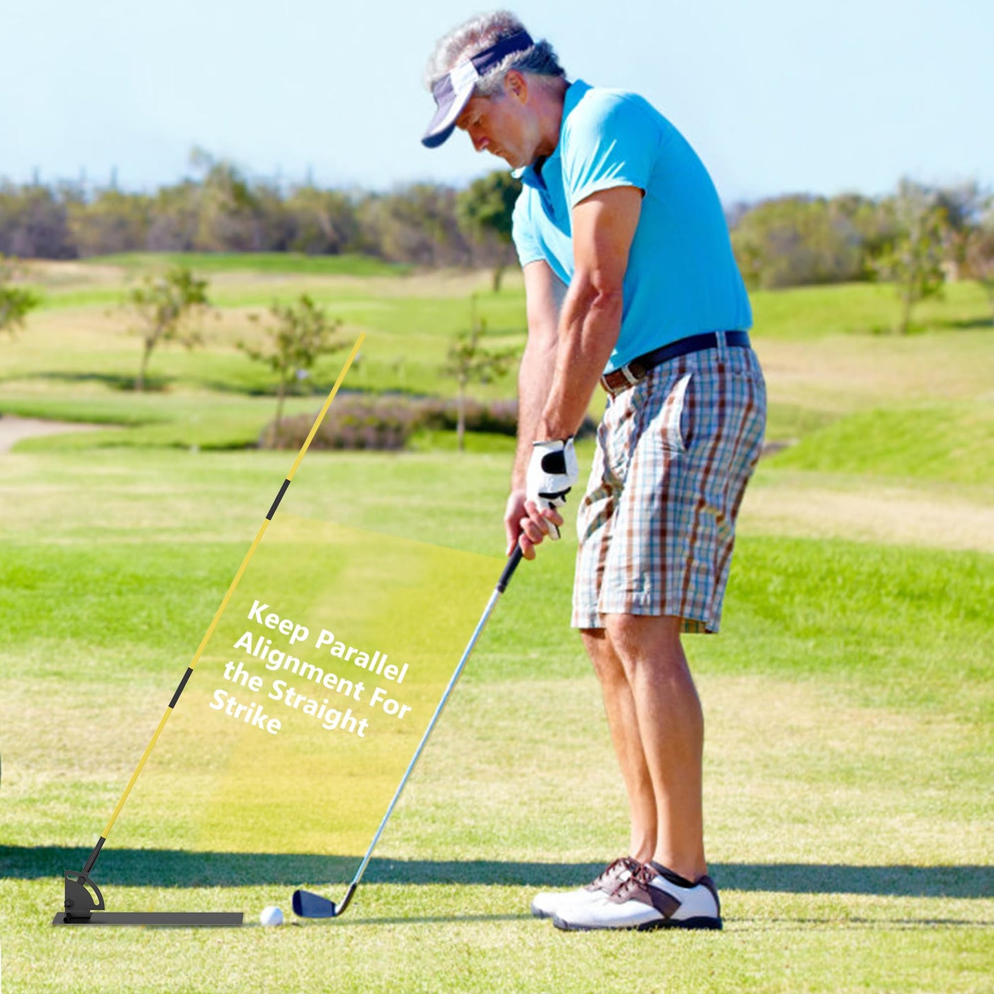 Asyxstar Golf Alignment Sticks - Golf Sticks Alignment Aid Golf Alignment Rods for Aiming, Putting, Full Swing Trainer, Posture Corrector Golf Training aid with Clear Tube Case