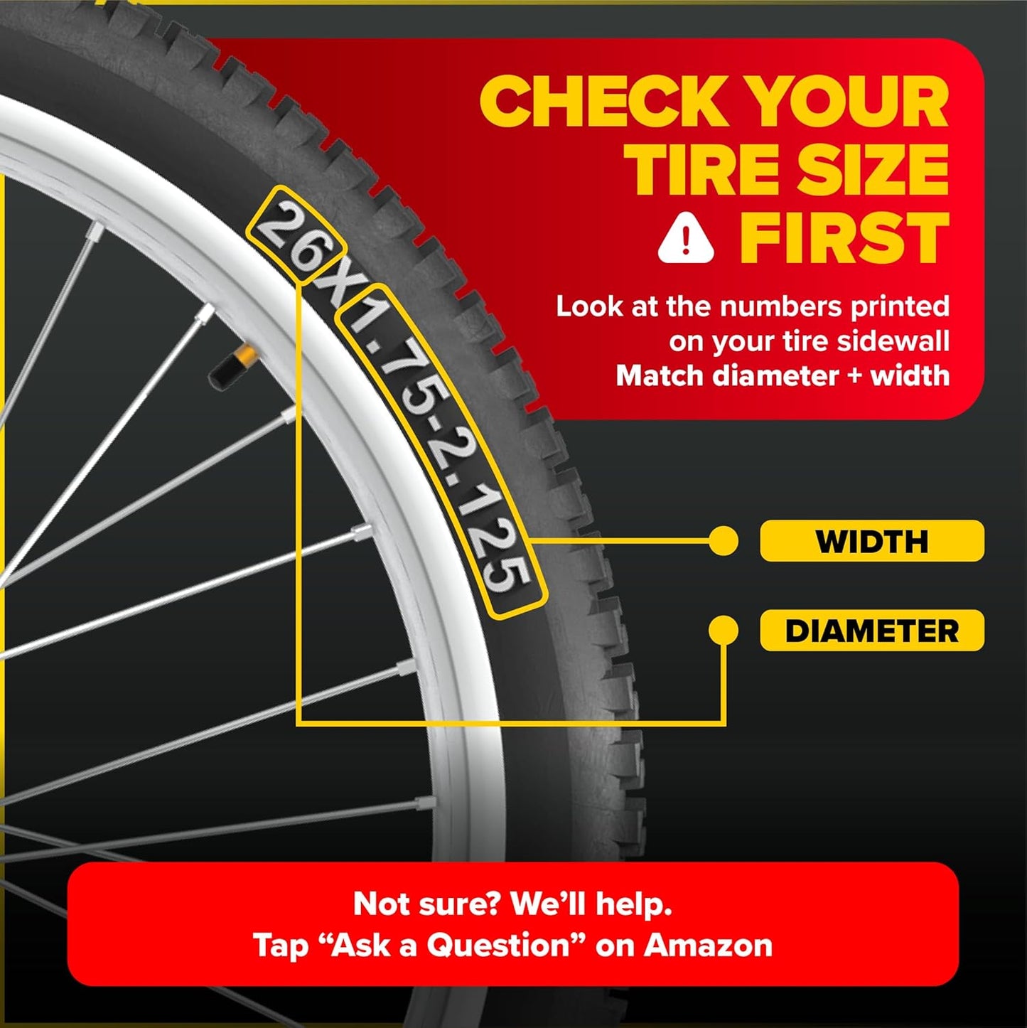 Ultraverse 26" Bike Inner Tubes - Durable Butyl Rubber with Schrader Valve | Fits 26 x 1.75-2.125" Bikes - Set of 2