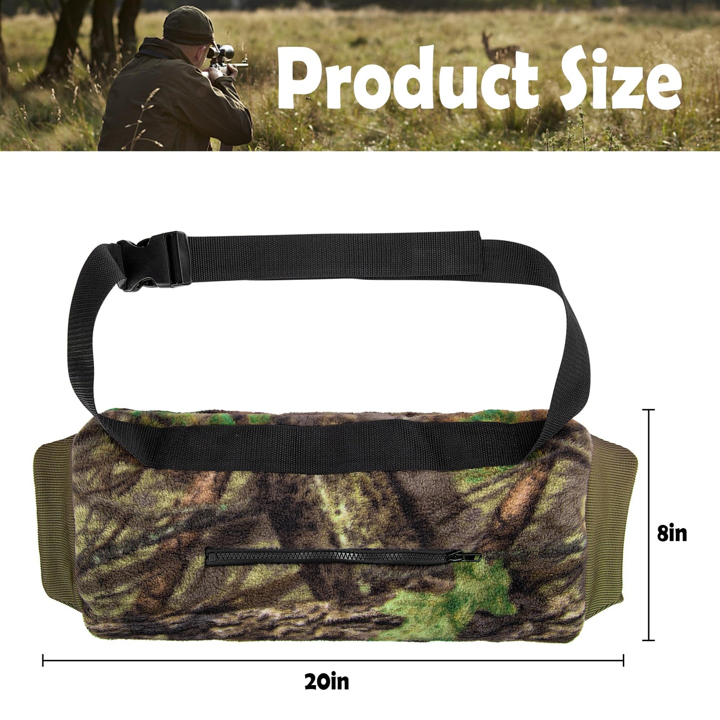 RunNico Camo Hand Muff Warmer - Unisex Camo Hunting Hand Muff - Camouflage Hunting Waist Pouch for Camping, Hiking, Football, Golf Activities