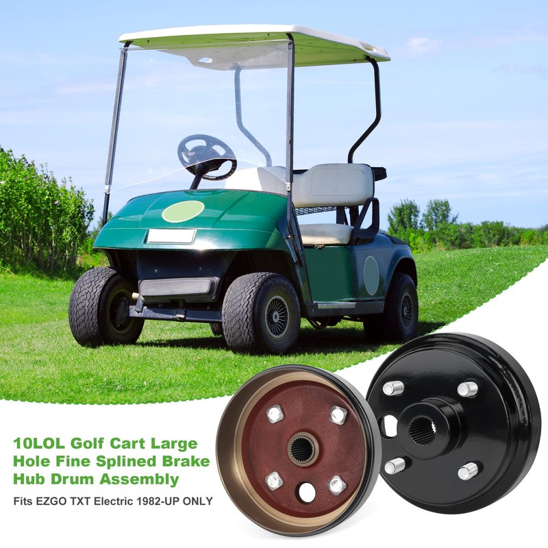 10L0L Golf Cart Brake Drum Assembly, 30 Teeth Spline 1 Inch Large Hole Brake Hub Replacement for EZGO 4 Cycle Gas 1991-Up TXT RXV Marathon Medalist Columbia, OEM# 21807-G1 21807G1 41843-94 (1 Pack)