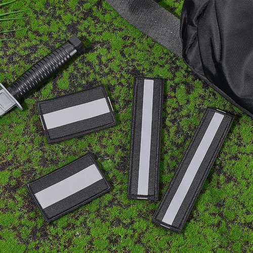 WEBEEDY 4PCS Reflective Safety Patches Hook and Loop Fastener Safety Patches for Vest Backpack Night Sportsperson, Worker, Hiker, Dog Vest, Firefighter Rescue Police, 2 Sizes