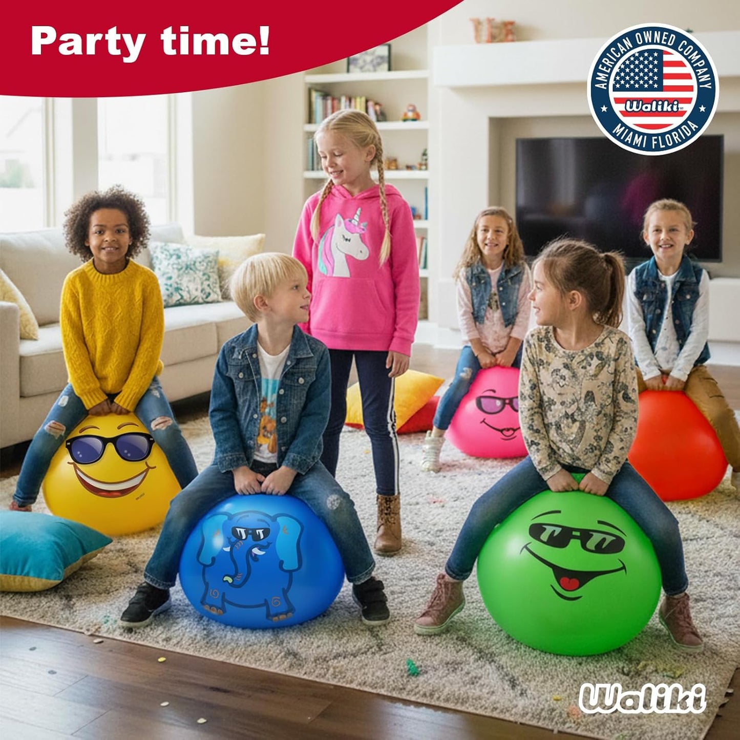 WALIKI Hop Ball Toy - 18” Green Jumping Therapy Ball for Kids Aged 3-6 | Fun Outdoor Activity