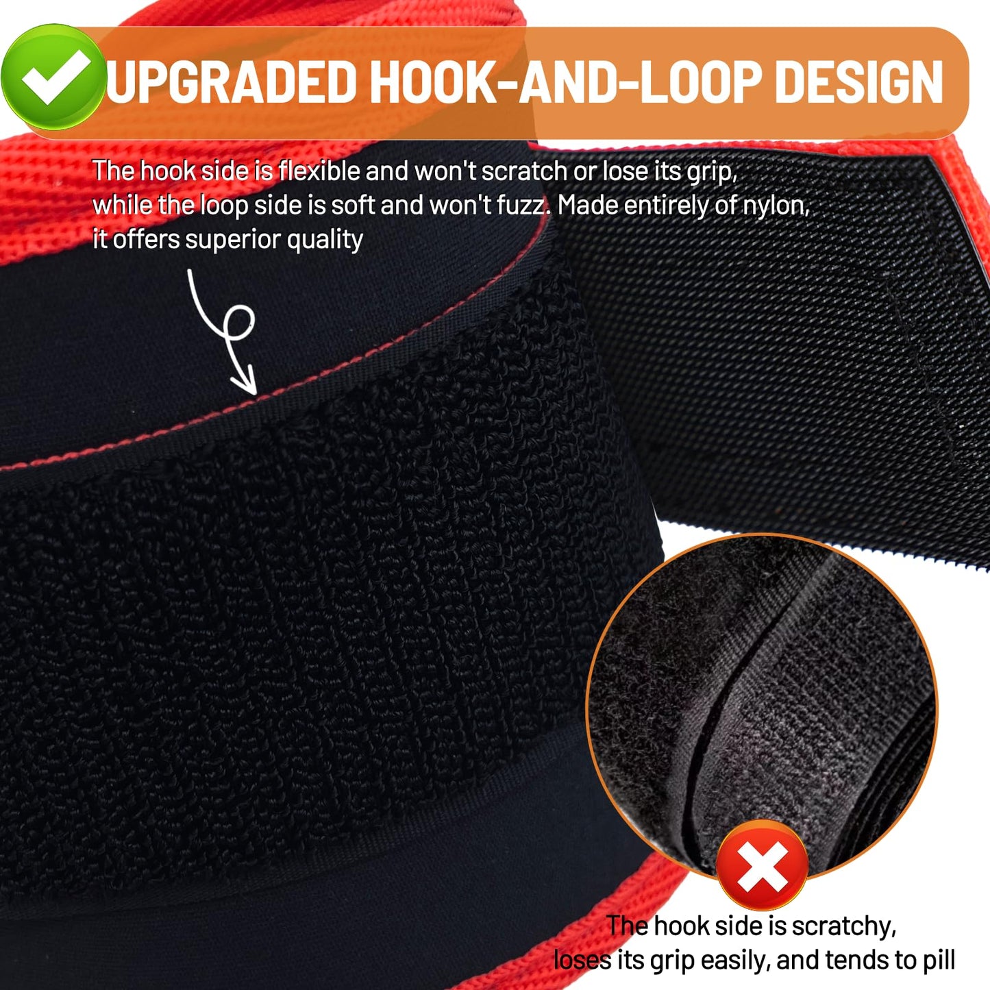 ZONRIBIN Ankle Resistance Bands with Cuffs - Glute Workouts: Kickbacks, Leg Extensions, Hip Abductors (Red, Ankle Strap)