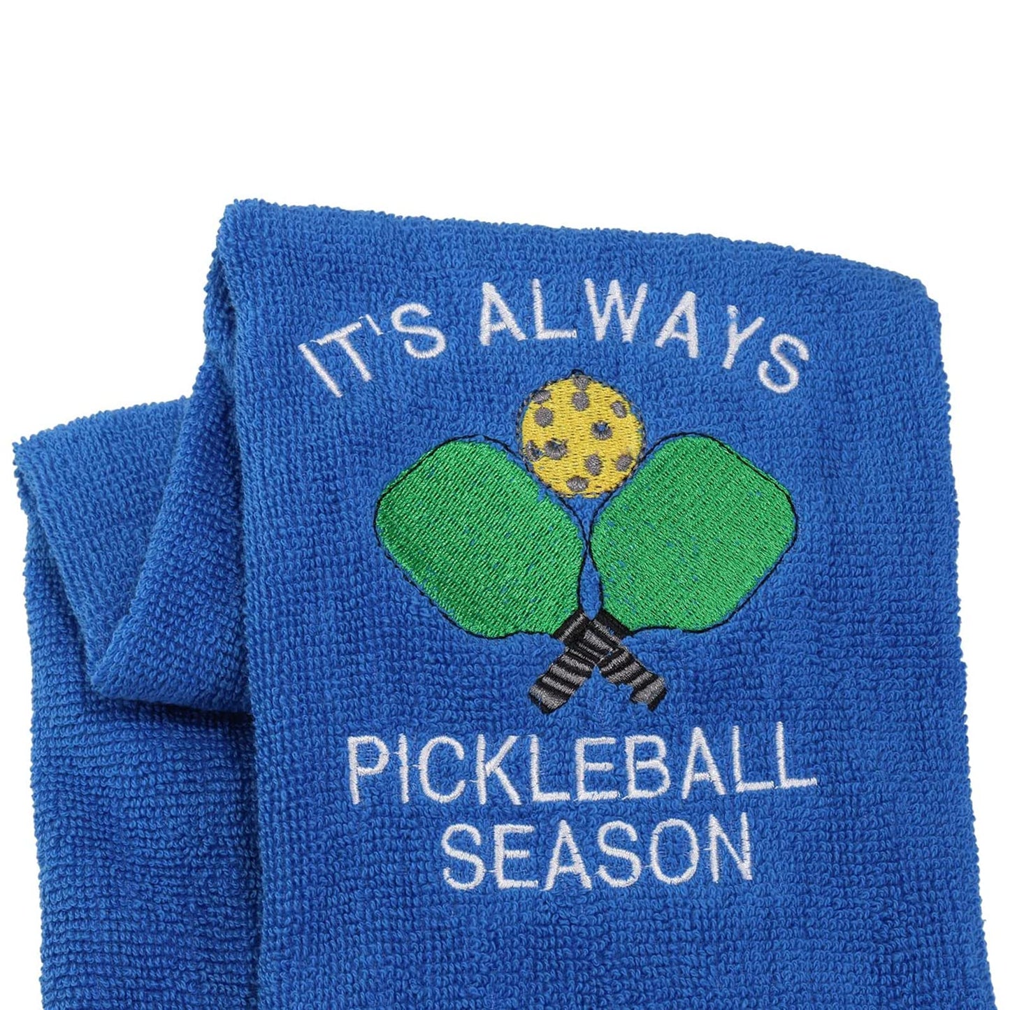Pickleball Gift Towel It's Always Pickleball Season Embroidered Towel Gift for Pickleball Lover (Pickleball Season)