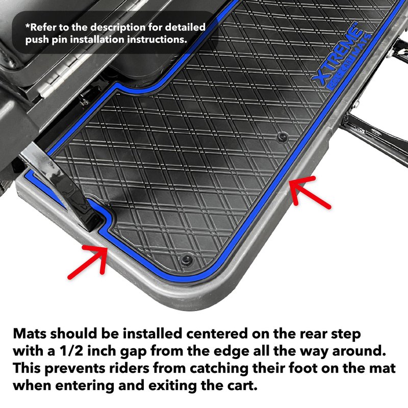 Xtreme MATS Fits MadJax Genesis250/300 Golf Cart Rubber Mat for Rear Facing Footrests & Backward Facing Fold Down Rear Seat Kits - Back Footrest Mat - All Black