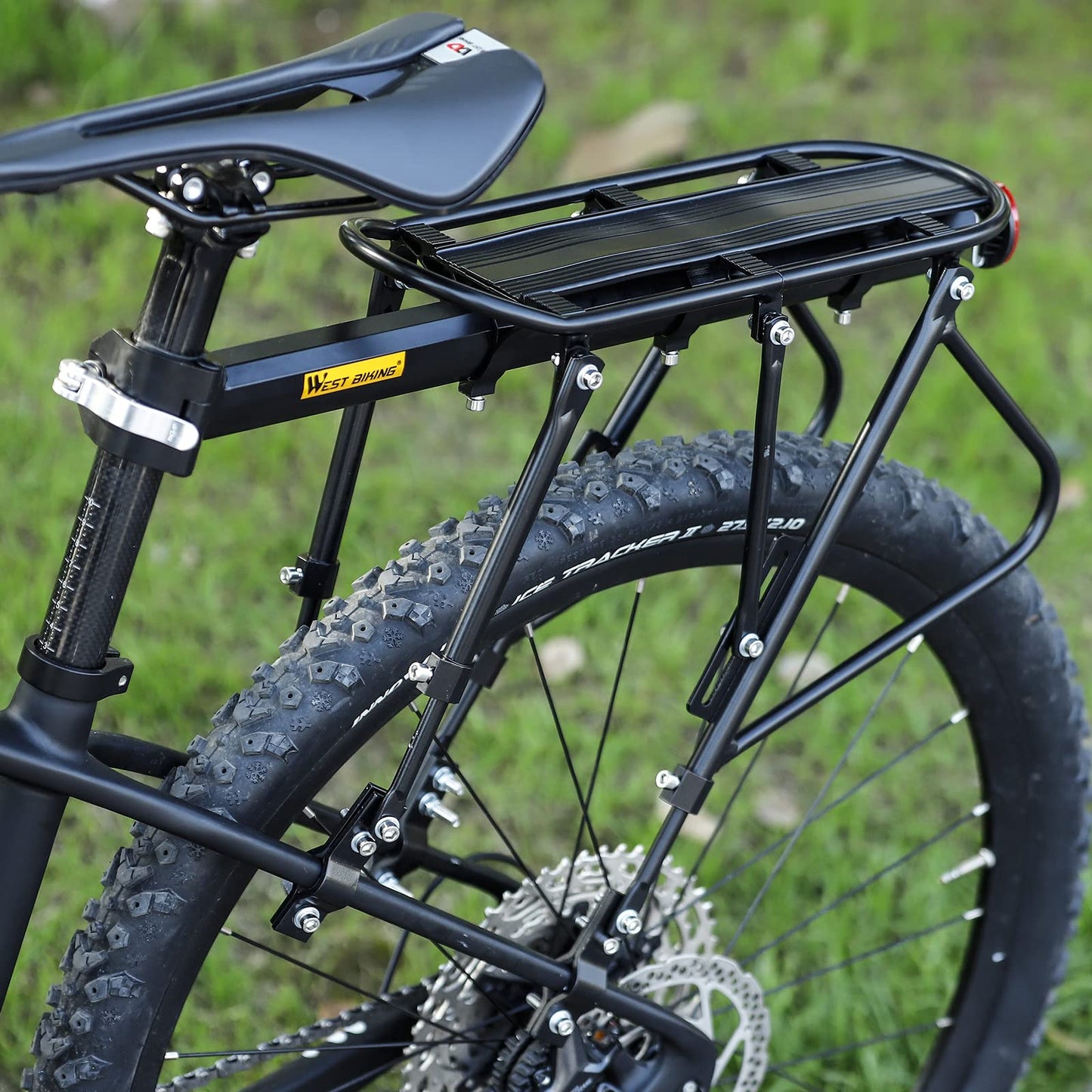 West Biking Bike Carrier Rack, 220 LB Capacity Solid Bearings Universal Adjustable Bicycle Luggage Cargo Rack,Cycling Equipment Stand Footstock