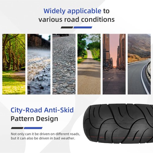 Ulip 100/55-6.5 Vacuum Tire for Dualtron Ultra 2 THUNDER II Kaabo Wolf Warrior Electric Scooter Tubeless Wider and Thicker Tires Non-Slip Spare Wheels for Scooter 2 PCS
