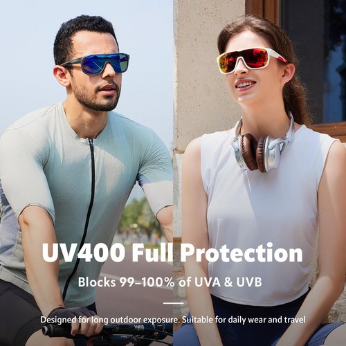 EYEGLAD MARS One-Piece Lifestyle Outdoor Polarized sunglasses UV400 Anti-Seawater Women Men Adult Teenager Running Fishing Hiking Sports (Racetrack Black)