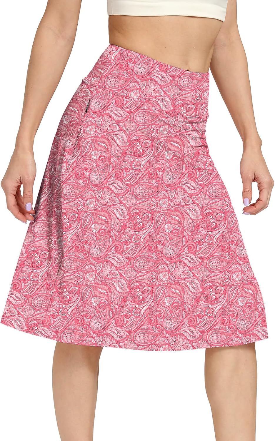 Skiennix Women's Modest Knee-Length Skorts - Athletic Midi Running Skirt in Various Colors
