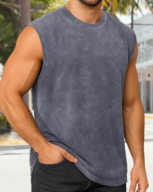 CHICGAL Men's Tank Tops - Summer Sleeveless Cotton Muscle Tee Shirts | Loose Fit, Comfortable Style