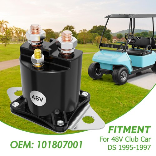 48V Electric Solenoid Replacement for Club Car DS 1995-1997 Golf Cart, 4 Terminal, OEM 101807001, 1118 Solenoid Relay