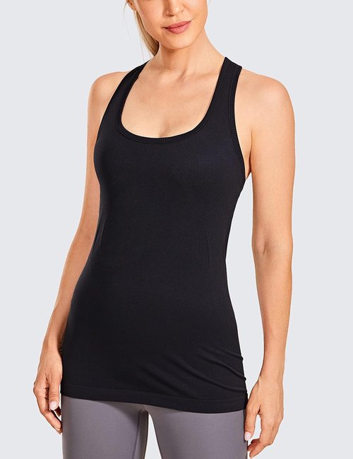 CRZ YOGA Women's Seamless Workout Tank Top - Racerback Design for Yoga & Gym | Long Length