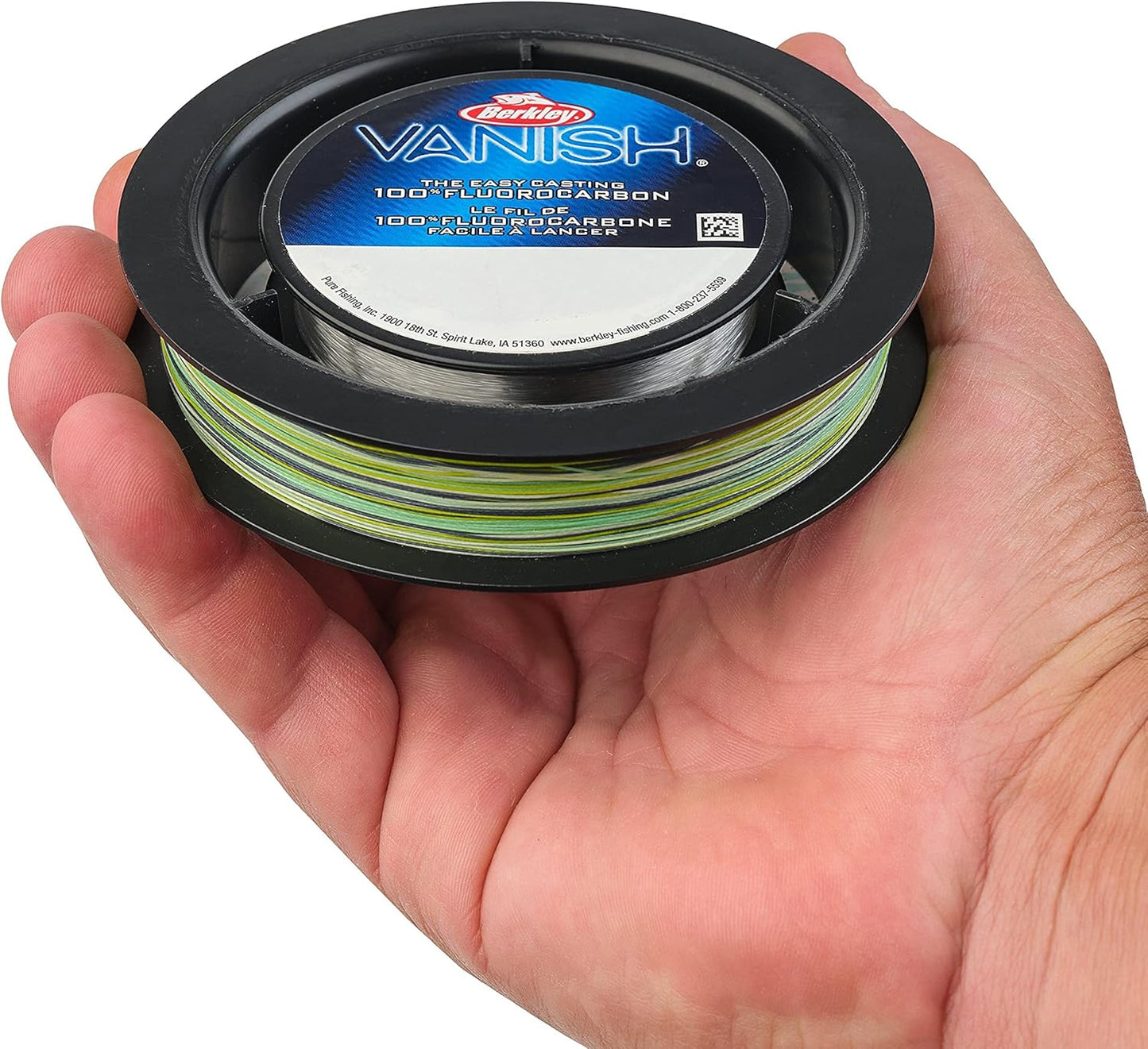 SpiderWire Ultracast Braid Vanish Fluorocarbon Dual Spool, 10lb Aqua Camo Braid with 20lb Clear Fluoro Leader