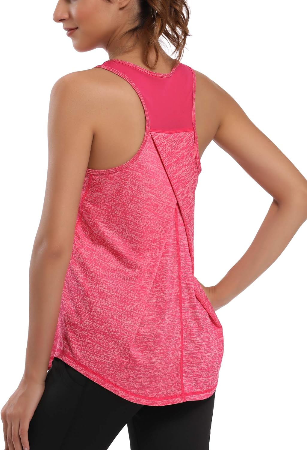 Aeuui Women's Racerback Workout Tank Tops - Mesh Yoga Shirts for Athletic Performance | Sleeveless Gym Wear