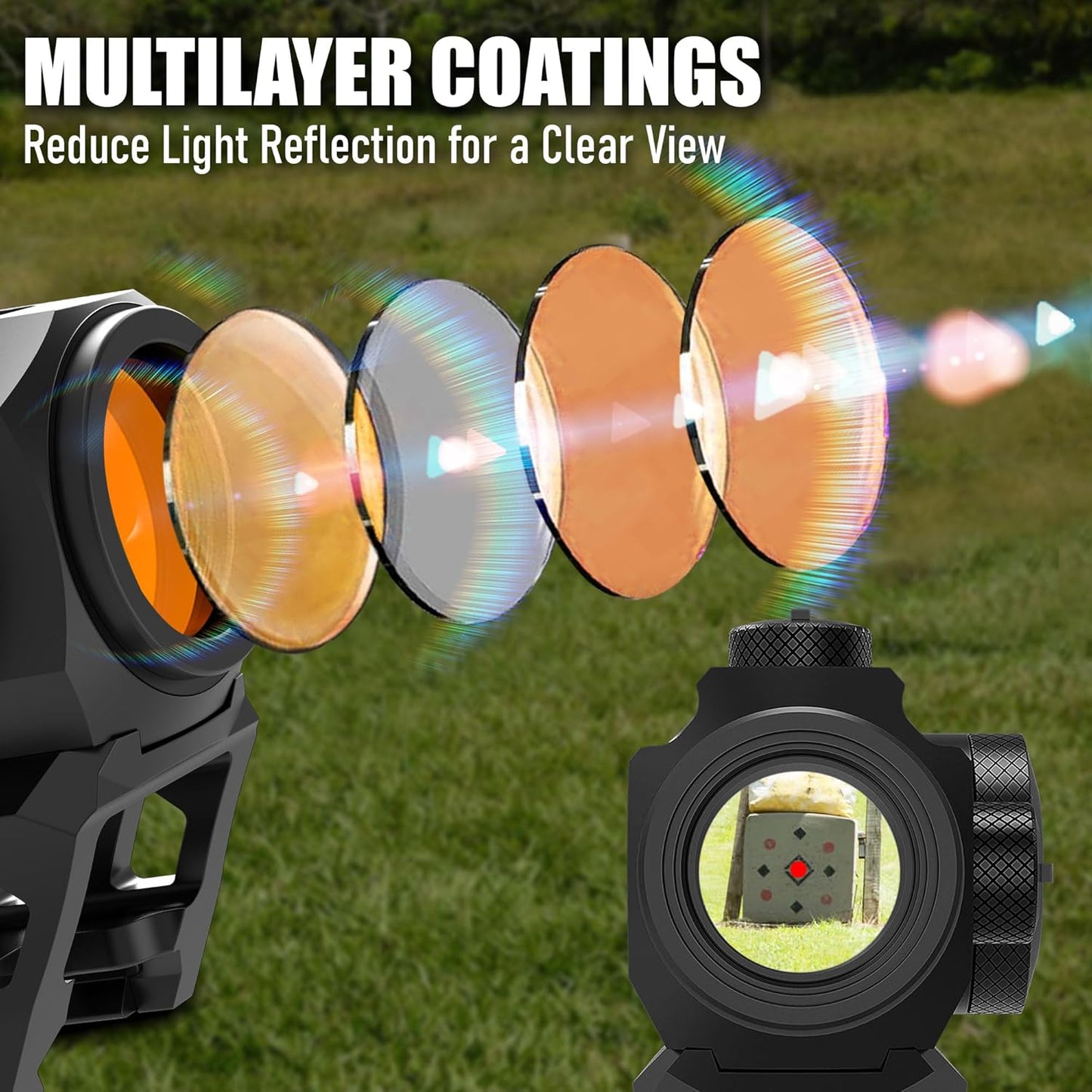 UUQ Compact Red Dot Sight - 2 MOA Shake Awake Optic with 11-Level Brightness & Riser | IPX7 Waterproof, 1000G Shockproof
