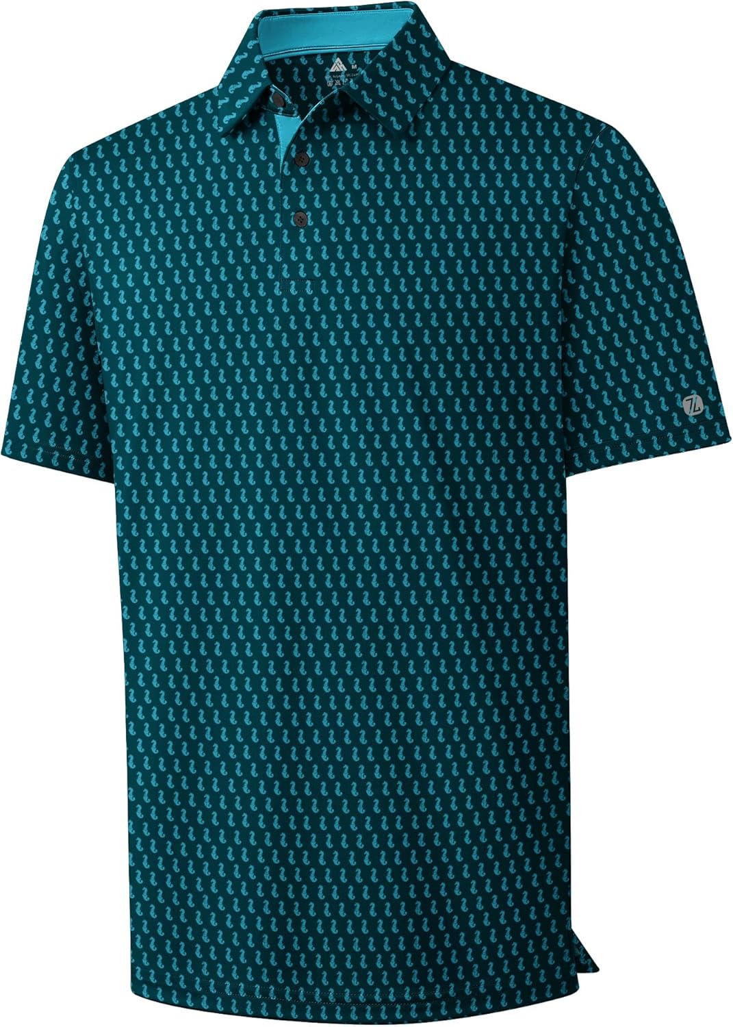 ZITY Men's Golf Polo Shirt - Short Sleeve Performance Moisture-Wicking with Stylish Print Patterns