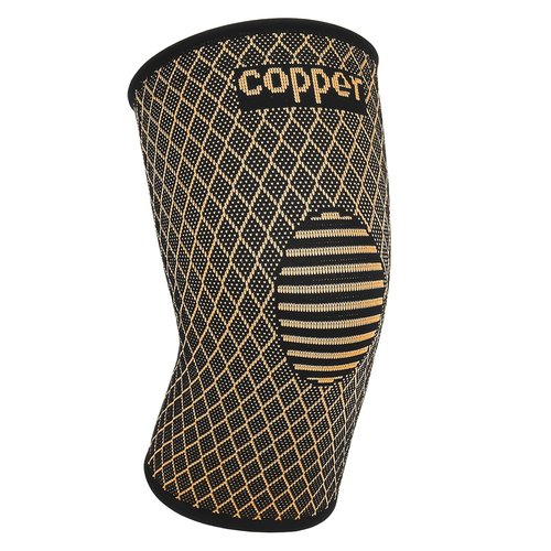 **Skiennix Copper Knee Brace - Compression Sleeve for Pain Relief | Yellow, Large Size**