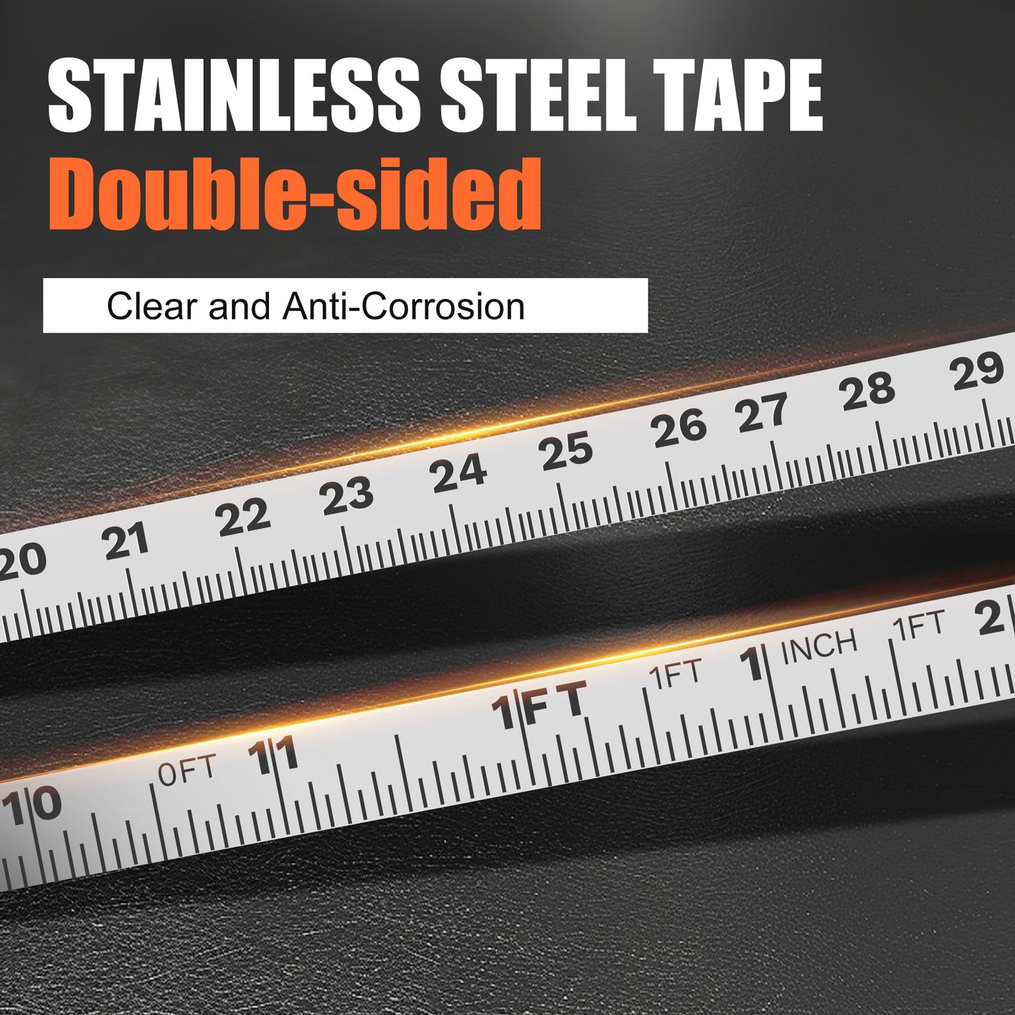 Cekegon Oil Gauging Tape with 560g/20oz Plumb bob, Explosion-Proof Oil Tank Gauging Tapes with Ground Strap, Double Duty Stainless Steel Sounding Tape with Brass Plumb Bob-15M