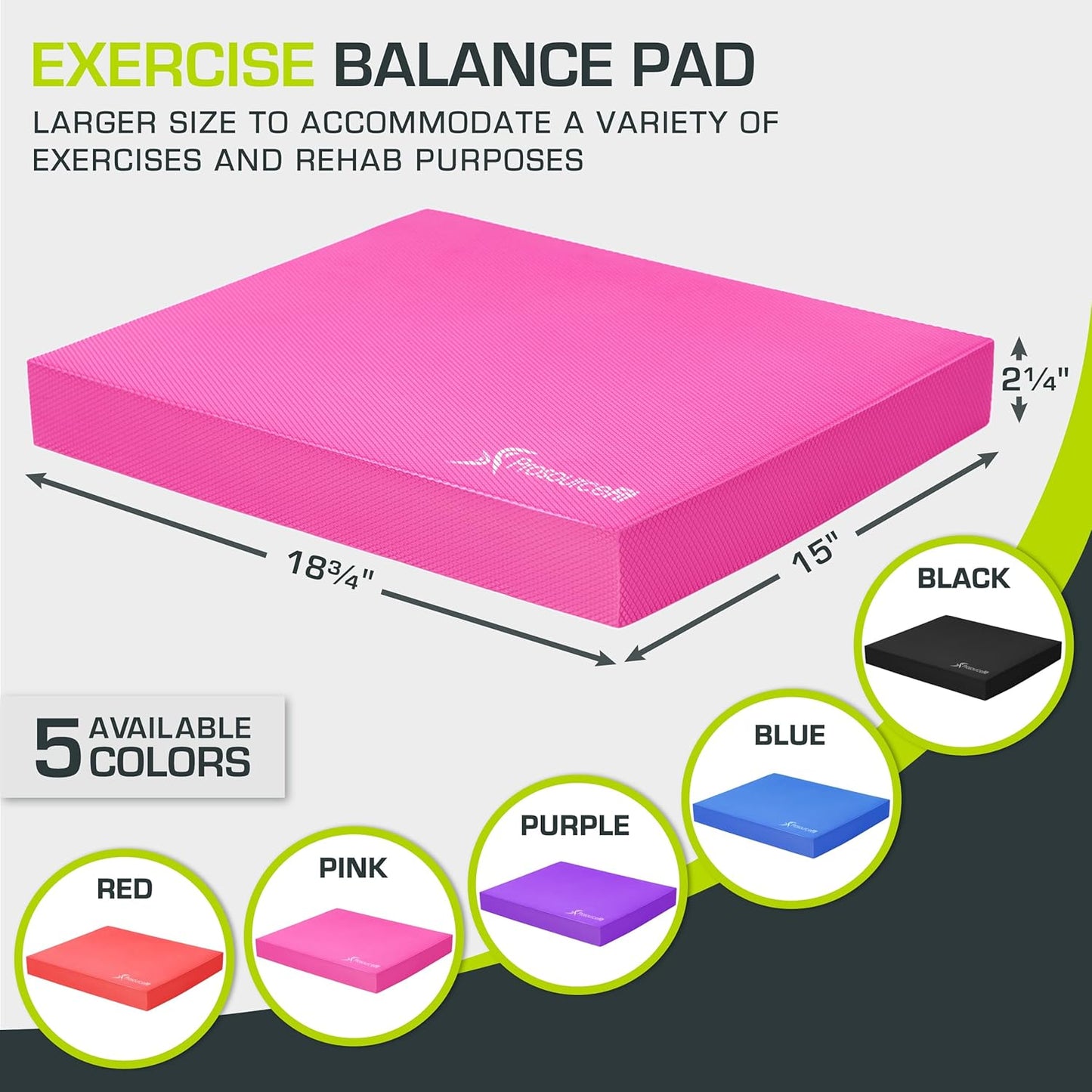 ProsourceFit Balance Pad - Non-Slip Cushioned Foam Mat for Fitness, Yoga & Stability Training