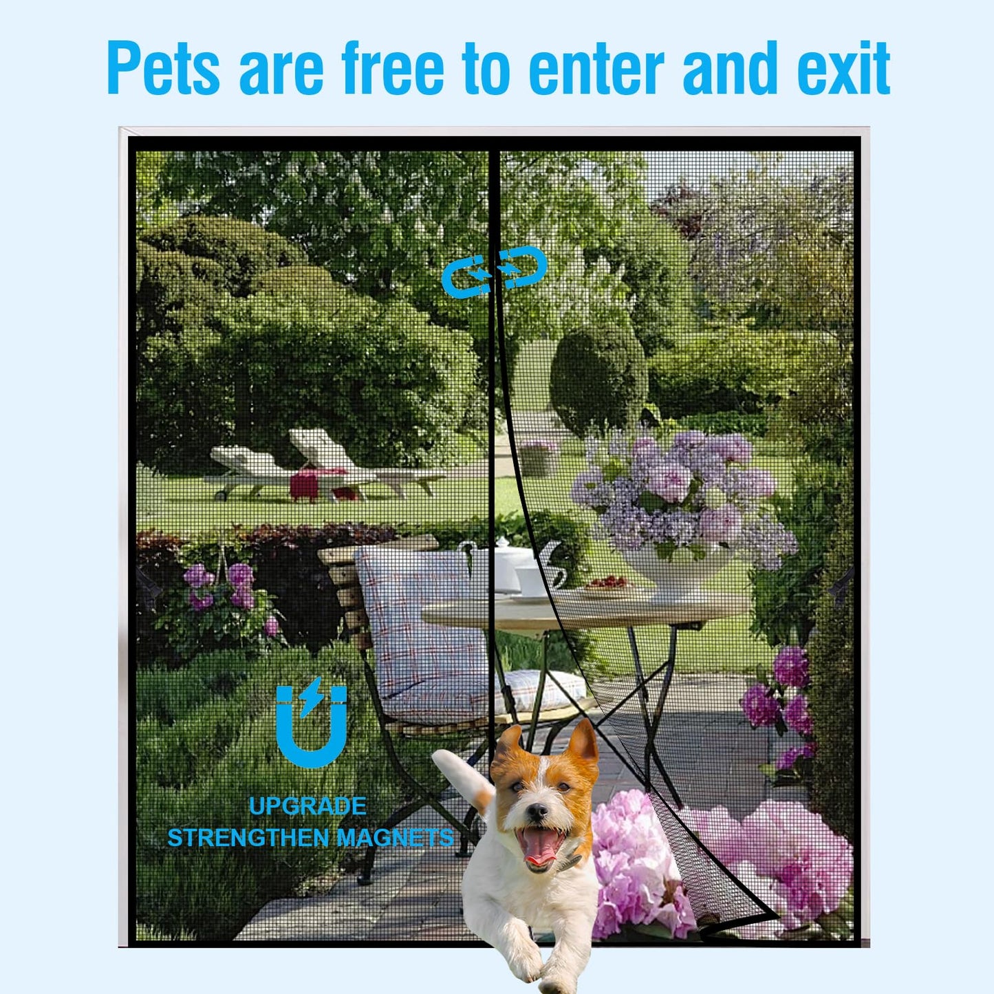 Cnynail Fiberglass Magnetic Screen Door for 72''x80'' Doors,Screen Size 74"x81" Self-Sealing with Strong Magnets, Anti-Tearing Reinforced Fiberglass Mesh Keeps Bugs Out Perfect for Front,Sliding Doors