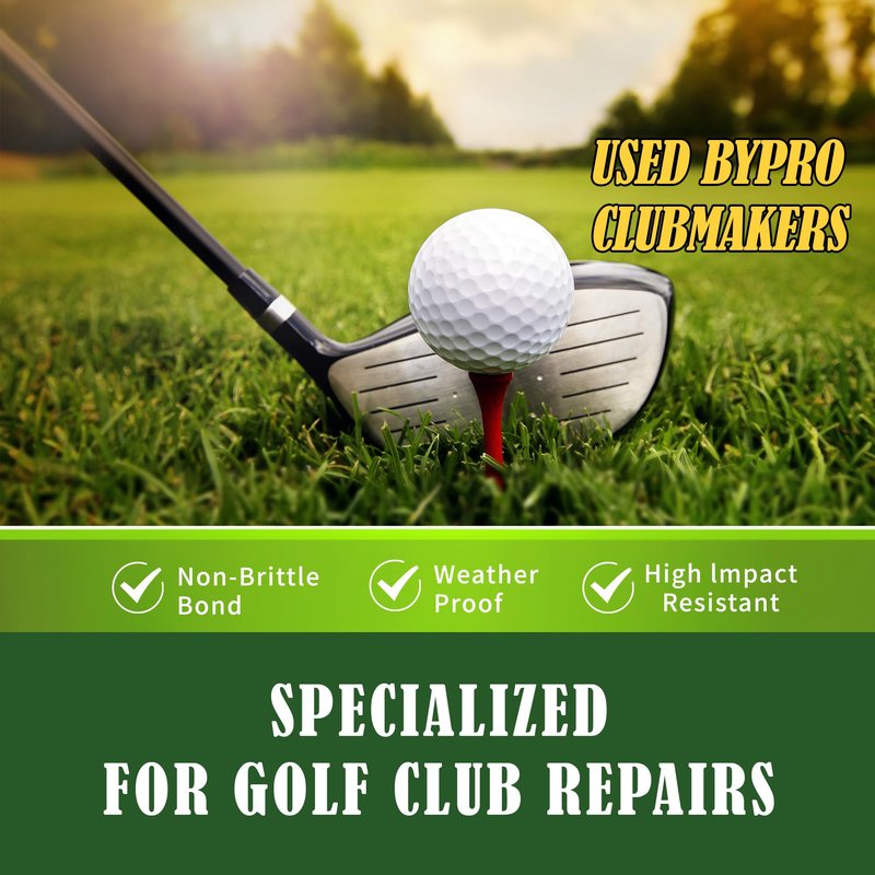 Tylove Pro Strength Golf Club Epoxy -2-Part Epoxy Glue Adhesive for Repairing Loose Driver & Iron Heads, High Impact Resistance, Easy Syringe Application, Clear Permanent Bond (Fast+Long Cure)